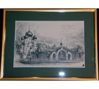 Оригинальная графика "Знаменский собор - Новосибирск"