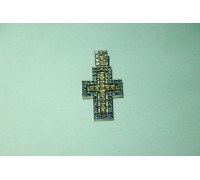 Крест золотой с сапфирами и бриллиантами