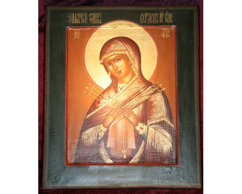 Икона "Пр. Богородица Умягчение злых сердец" (Семистрельная)