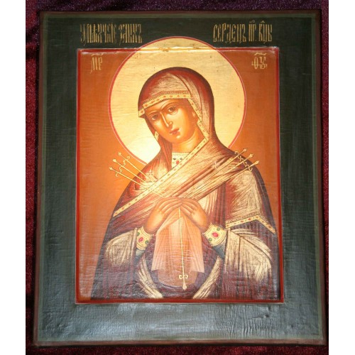 Икона "Пр. Богородица Умягчение злых сердец" (Семистрельная)