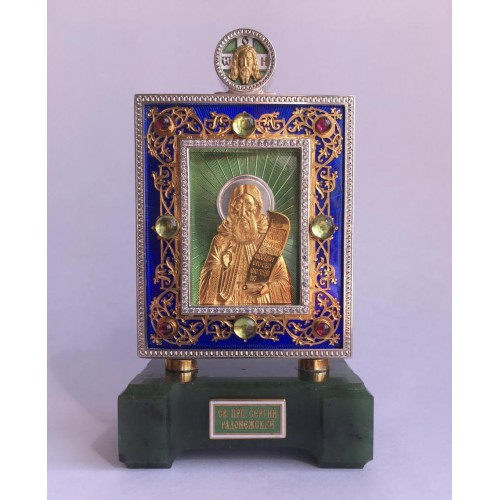 Настольная икона-поставец "Святой Преподобный Сергий Радонежский